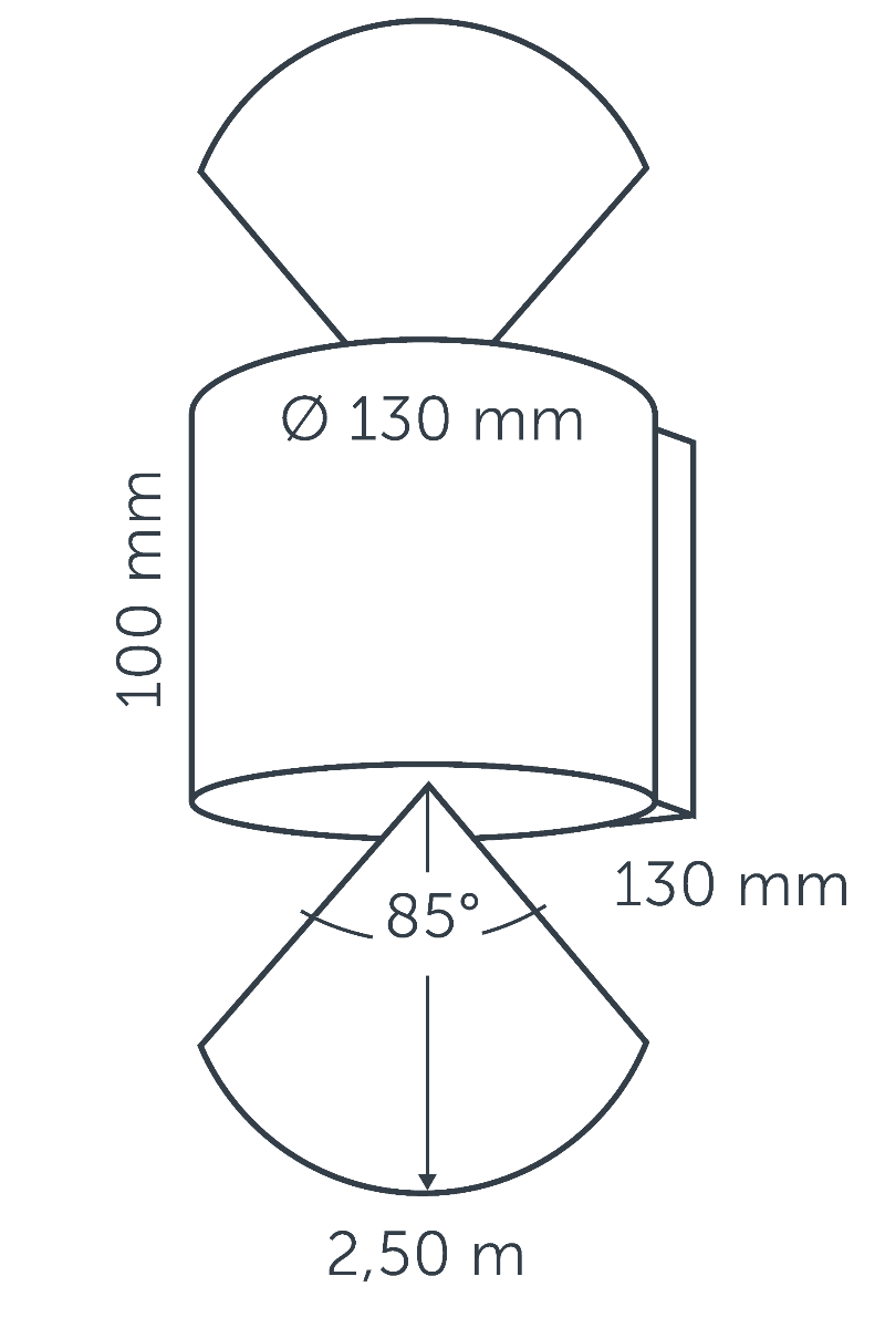 in-lite Halo Up-Down 100-230V - technical drawing with dimensions