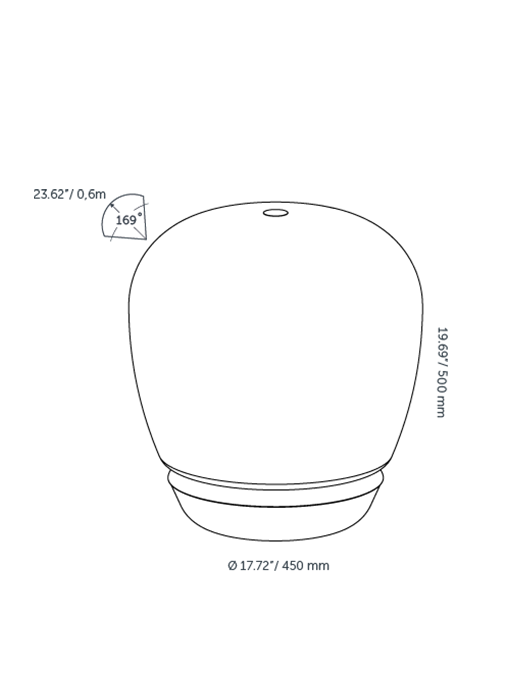 in-lite Big Voque - technical drawing with dimensions