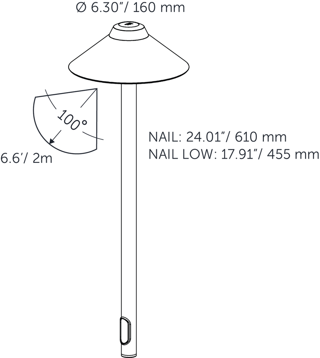 in-lite Nail - technical drawing with dimensions