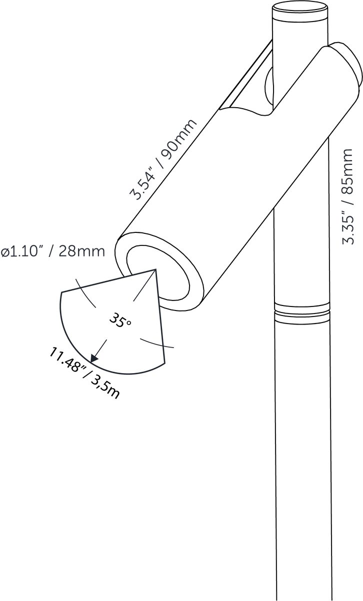 in-lite Aim Ceiling Duo - technical drawing with dimensions