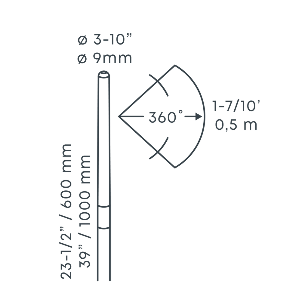 in-lite Breeze Low - technical drawing with dimensions