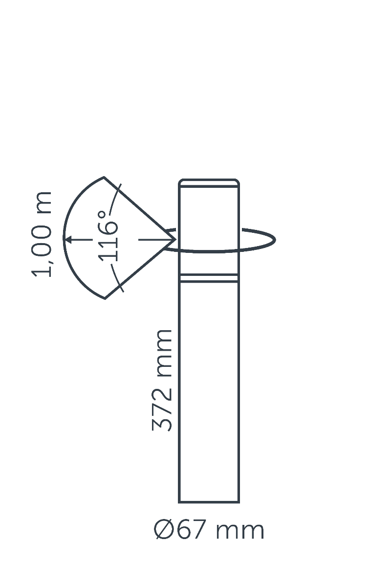 in-lite Liv Low - technical drawing with dimensions