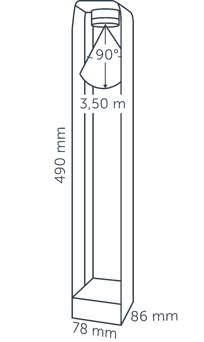 in-lite Ace High - technical drawing with dimensions