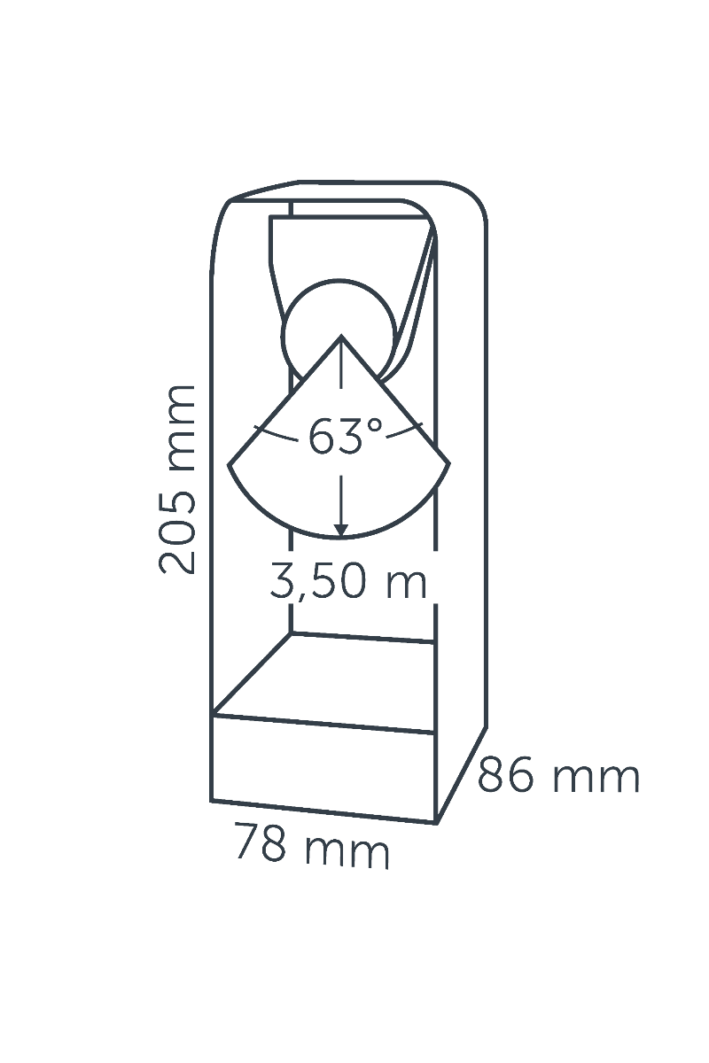 in-lite Ace - technical drawing with dimensions