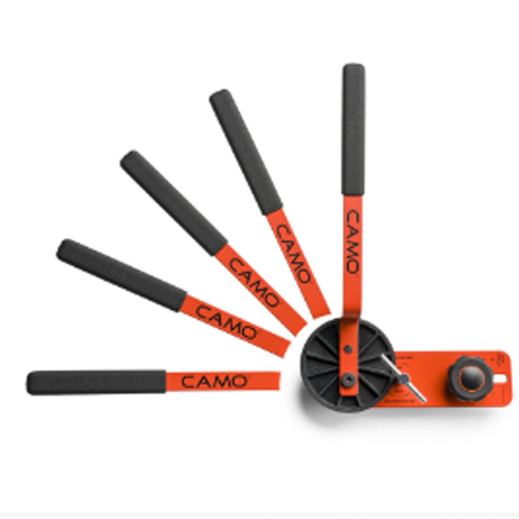 Top view diagram showing the 180-degree multi-position handle of the CAMO Lever for versatile board bending.