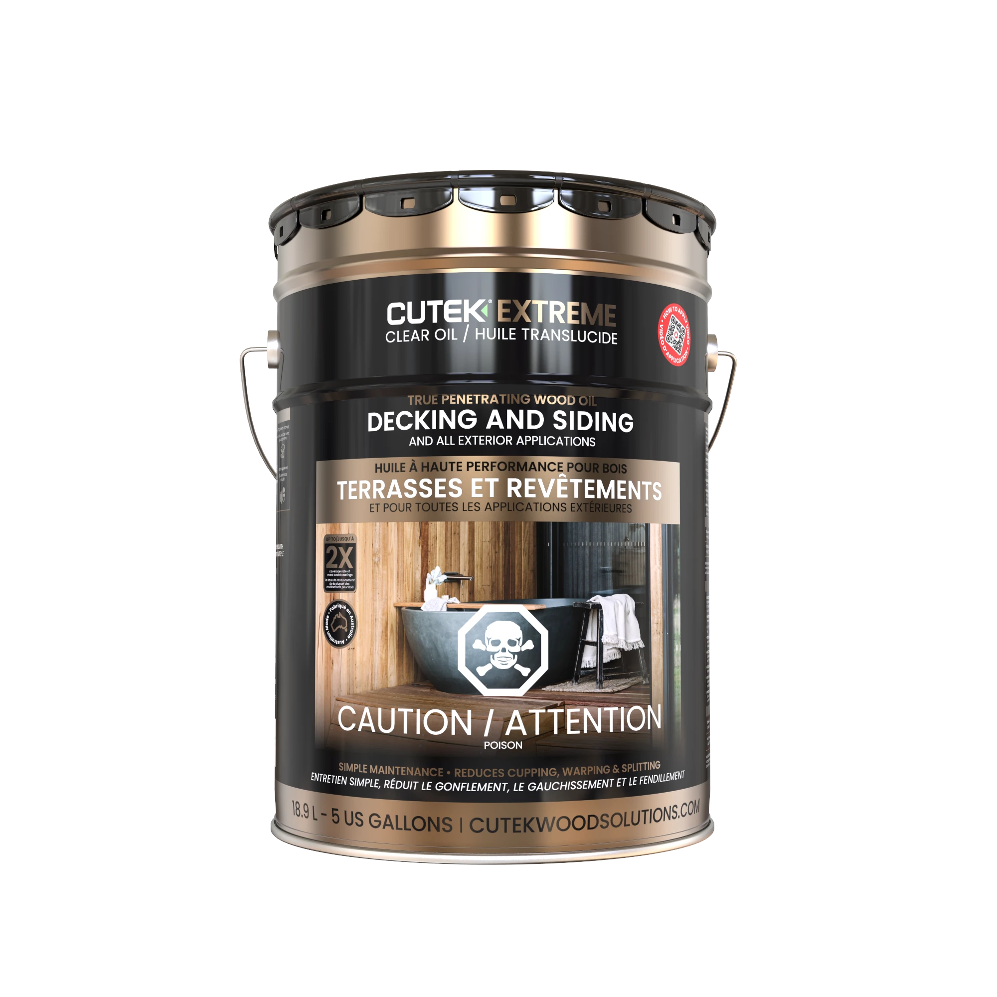 CUTEK Extreme 18.9L (5 US Gallons) Clear Wood Oil