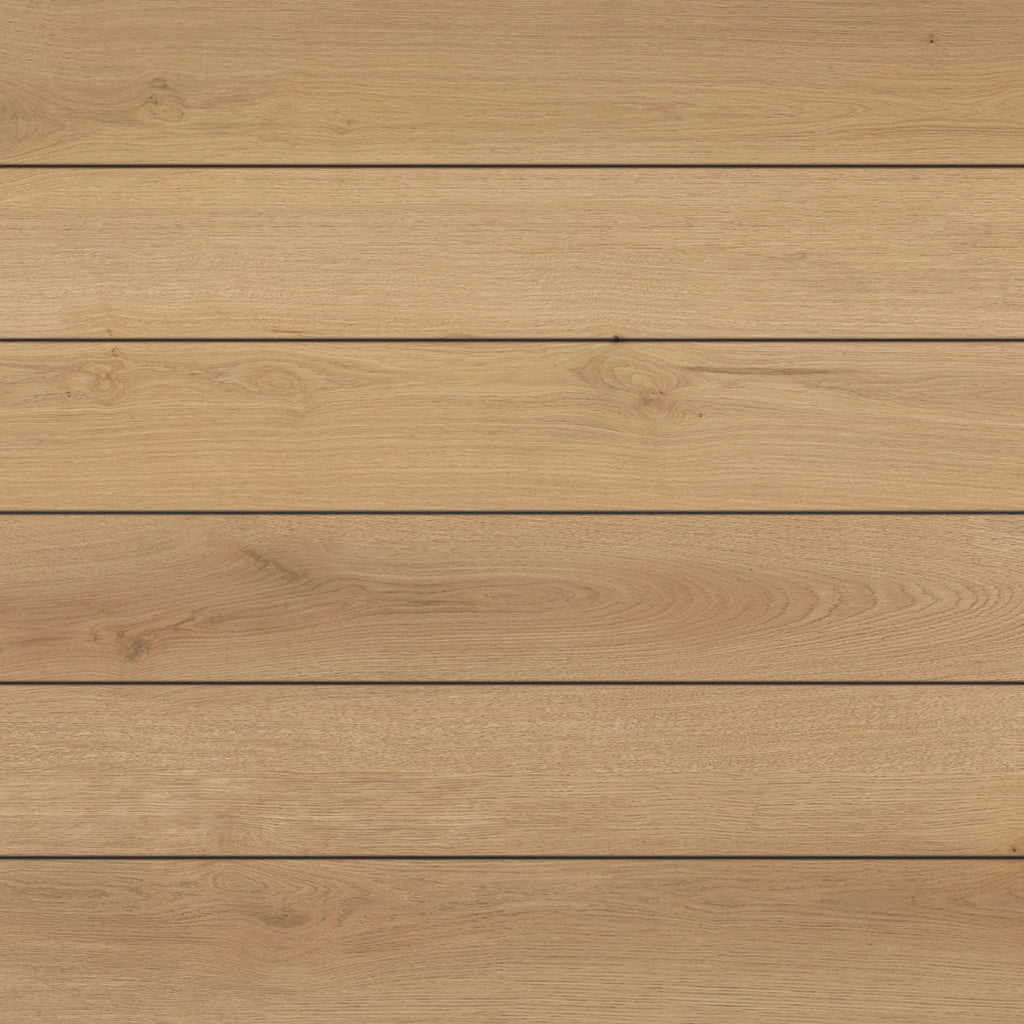 EVA-LAST Pioneer Barrel Oak bamboo-composite decking board with a natural matte golden-oak woodgrain finish.