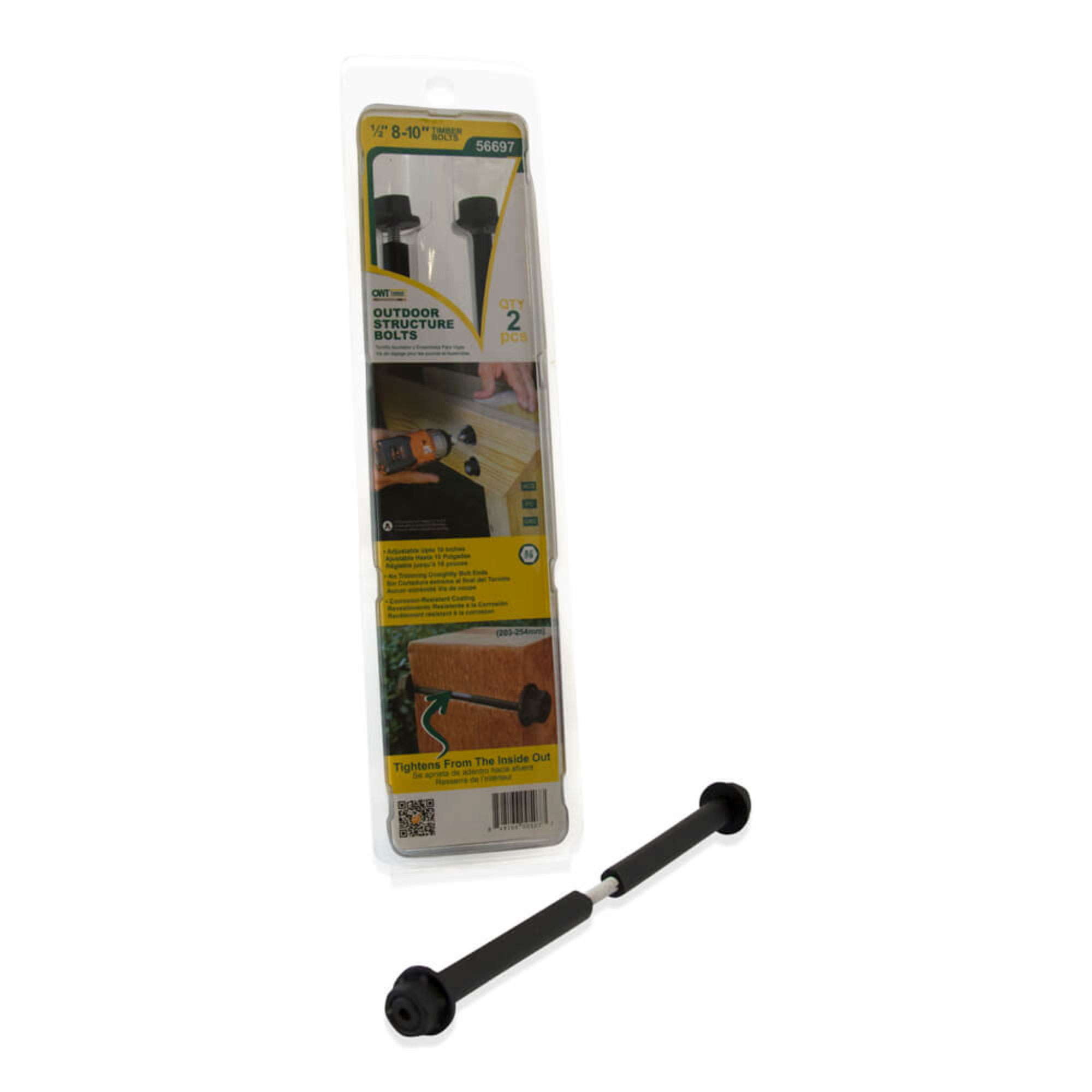 OZCO OWT 1/2 inch timber bolts packaging showing included fasteners