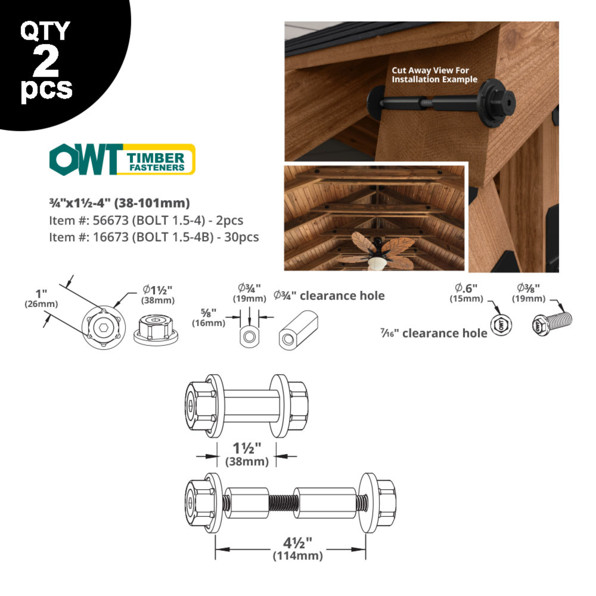 OZCO Laredo Sunset post to beam coupler technical diagram with dimensions
