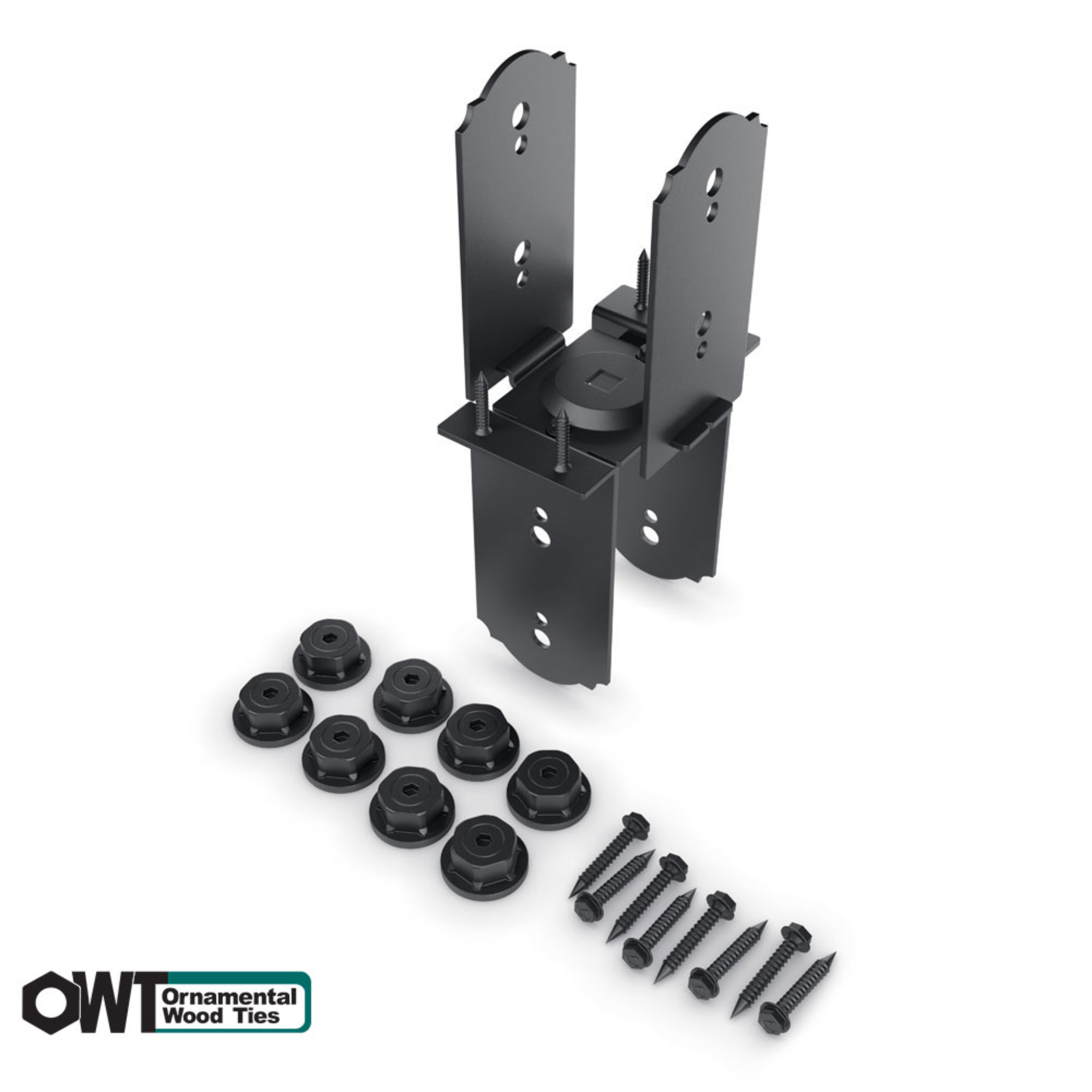 OZCO Laredo Sunset 4x4 post cap components with included mounting hardware