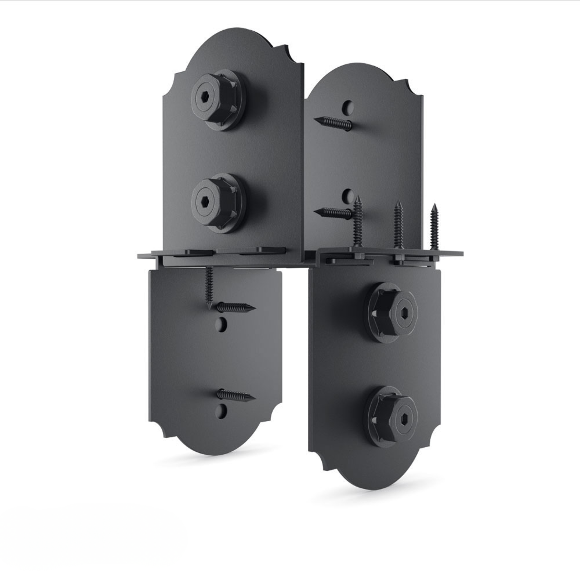 OZCO Laredo Sunset 6x6 post cap black steel decorative cap for exposed wood posts