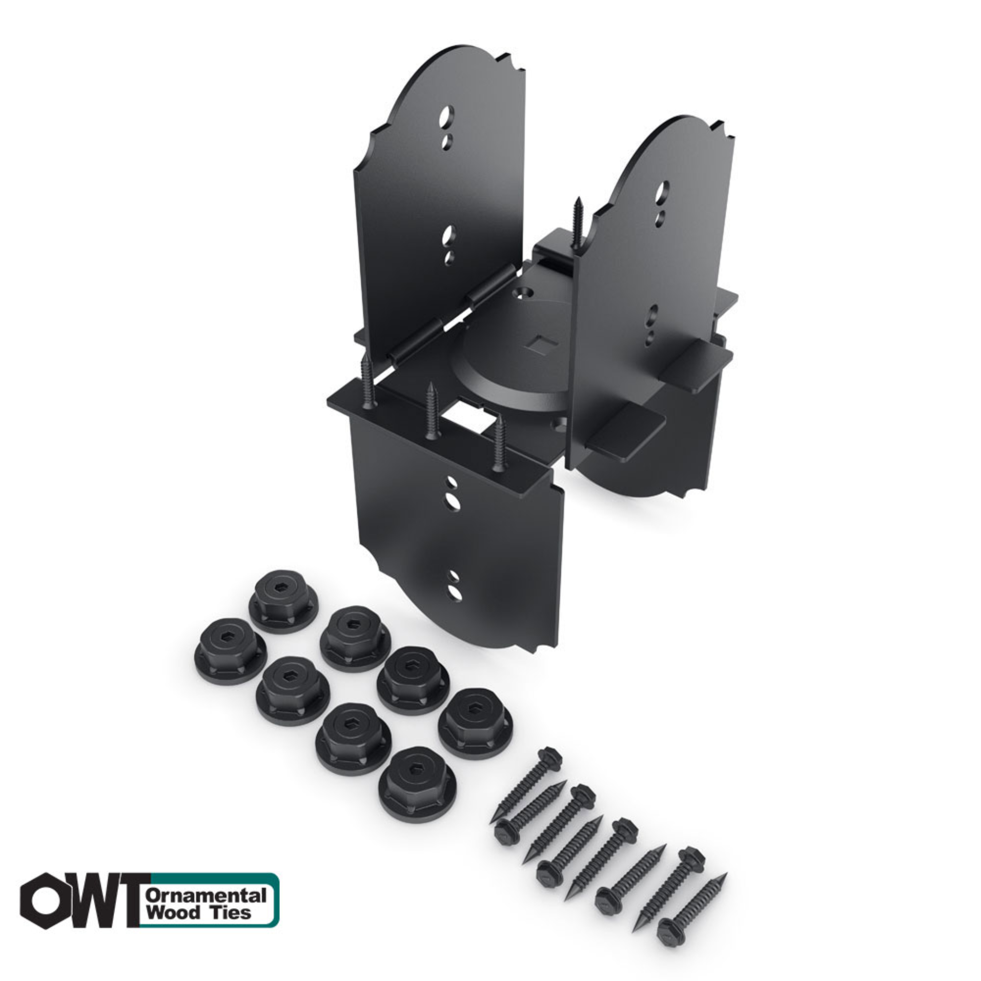 OZCO Laredo Sunset 6x6 post cap components and included mounting hardware