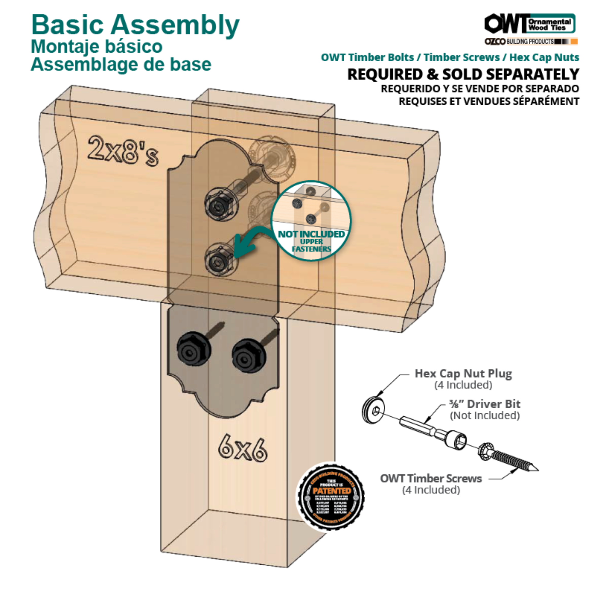 Close-up of OZCO Laredo Sunset flush post to beam connector installed on timber beam