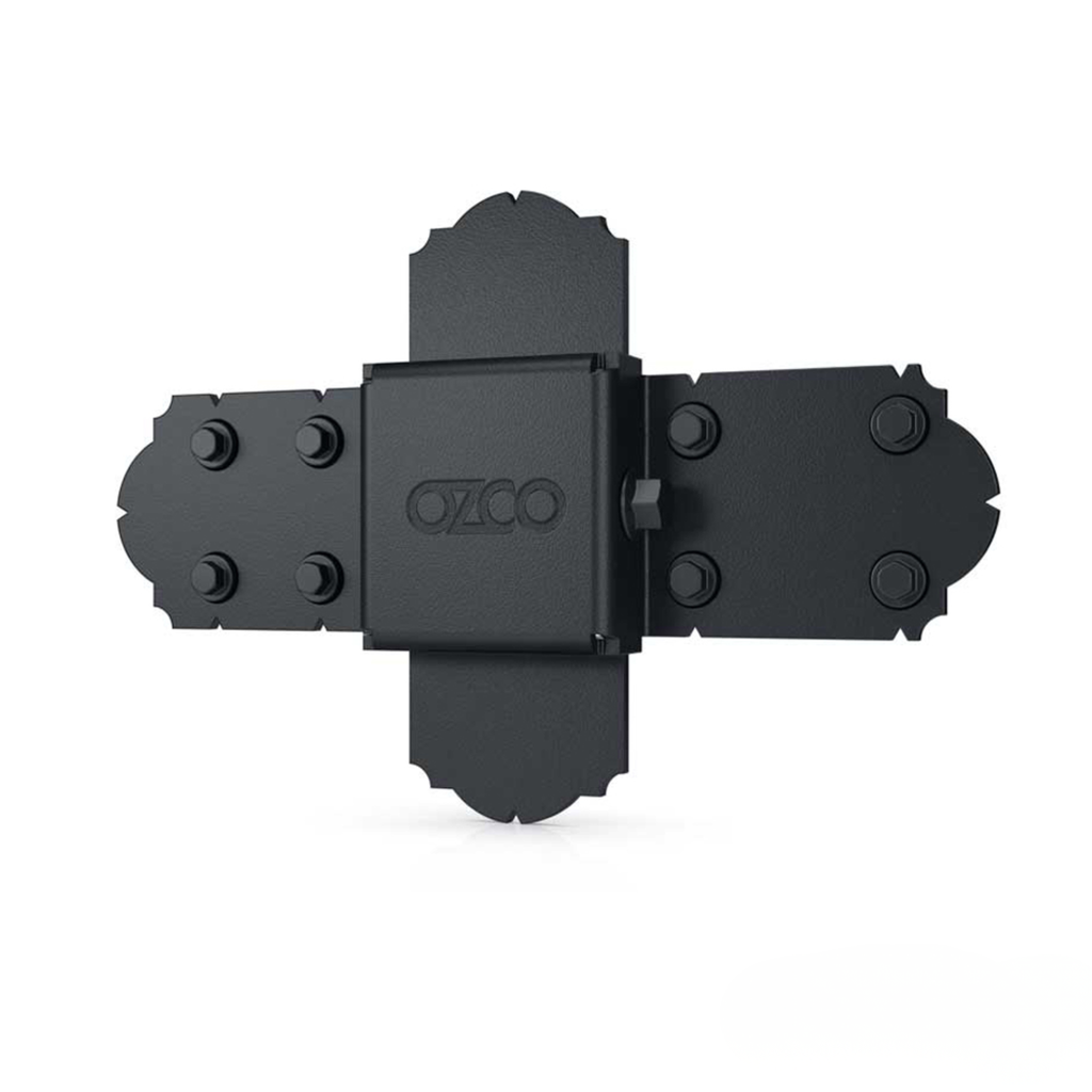 OZCO Laredo Sunset rafter seam connector black steel decorative bracket