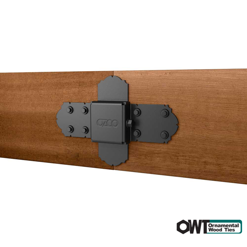 OZCO Laredo Sunset rafter seam connector installed on timber pergola framing
