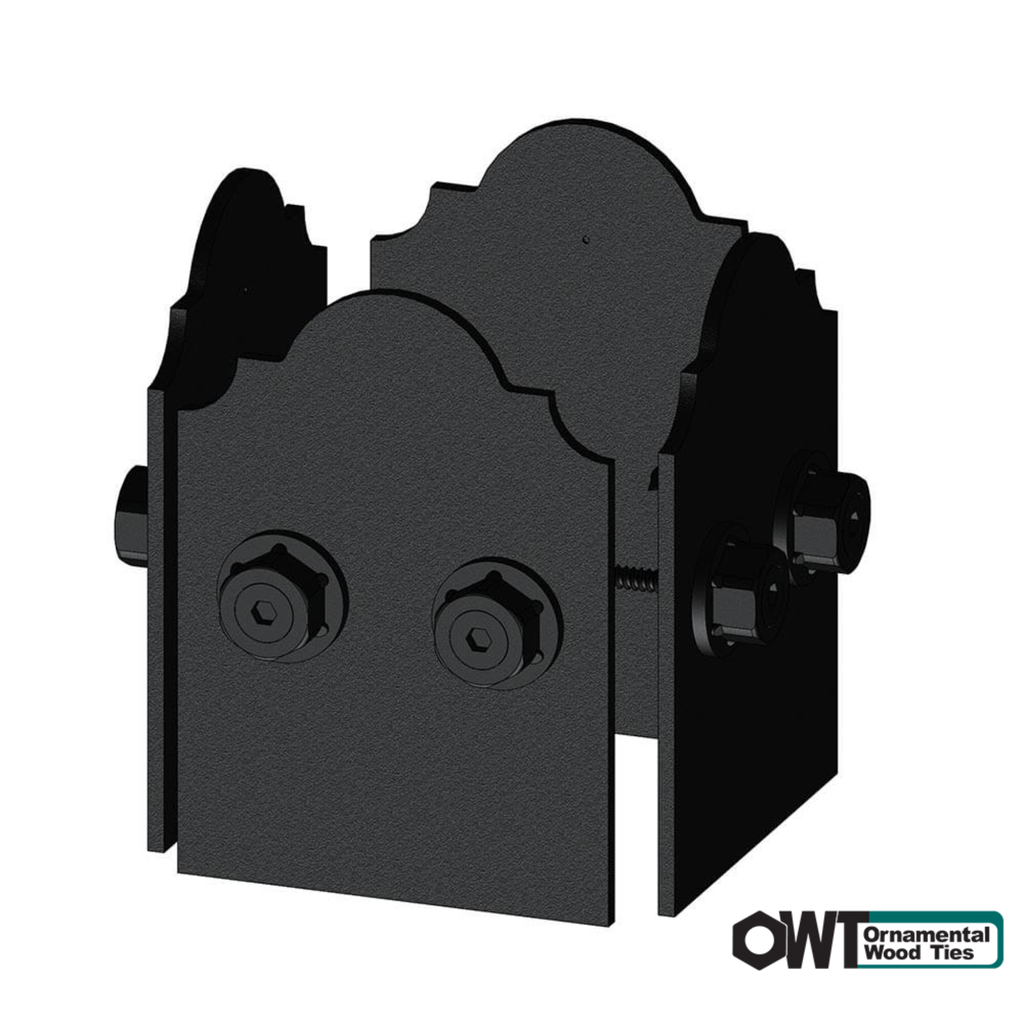 OZCO OWT 6x6 faux post base plates Laredo Sunset assembled decorative post base wrap