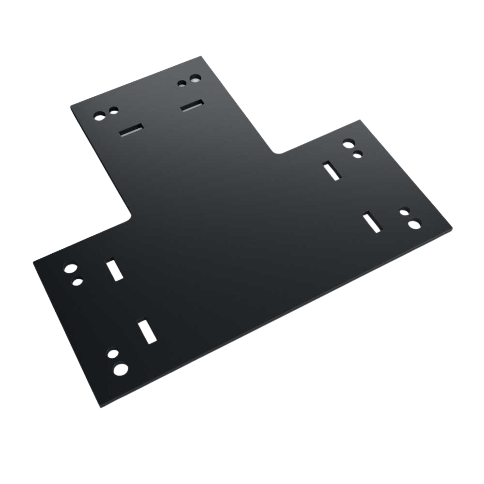 OZCO T Tie Plate Extended structural steel connector in black powder-coated finish