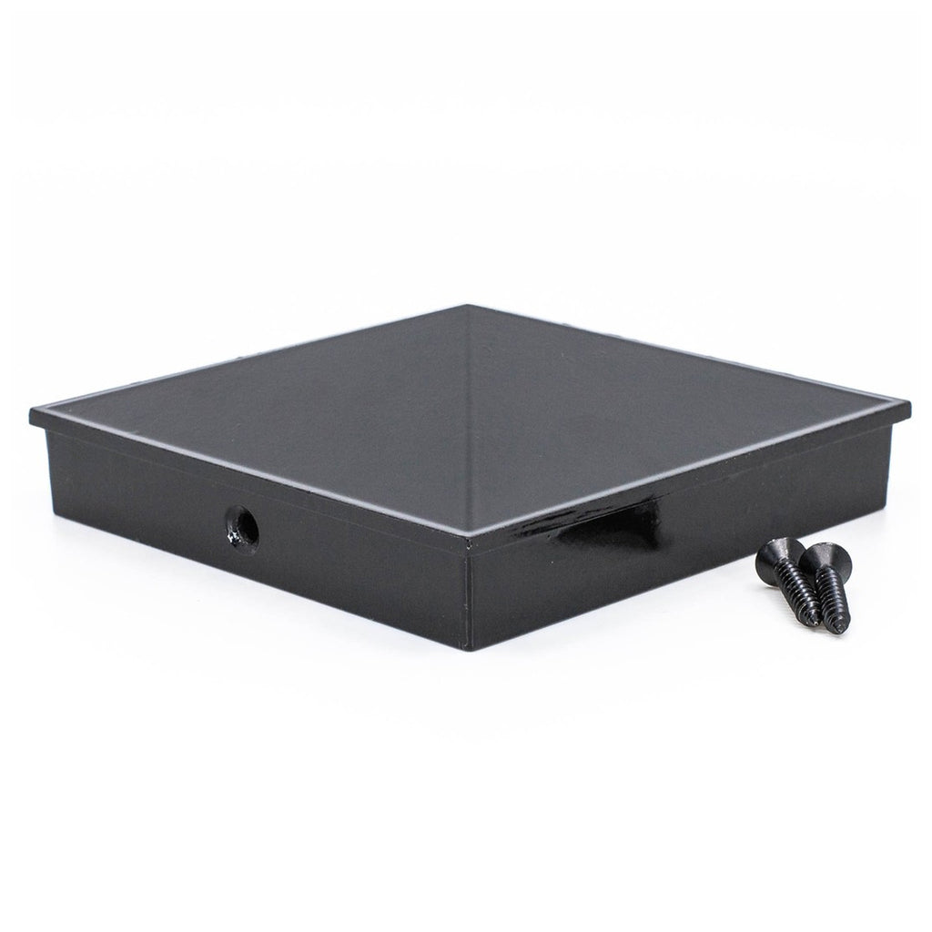 TITAN black aluminum post cap with pyramid top design
