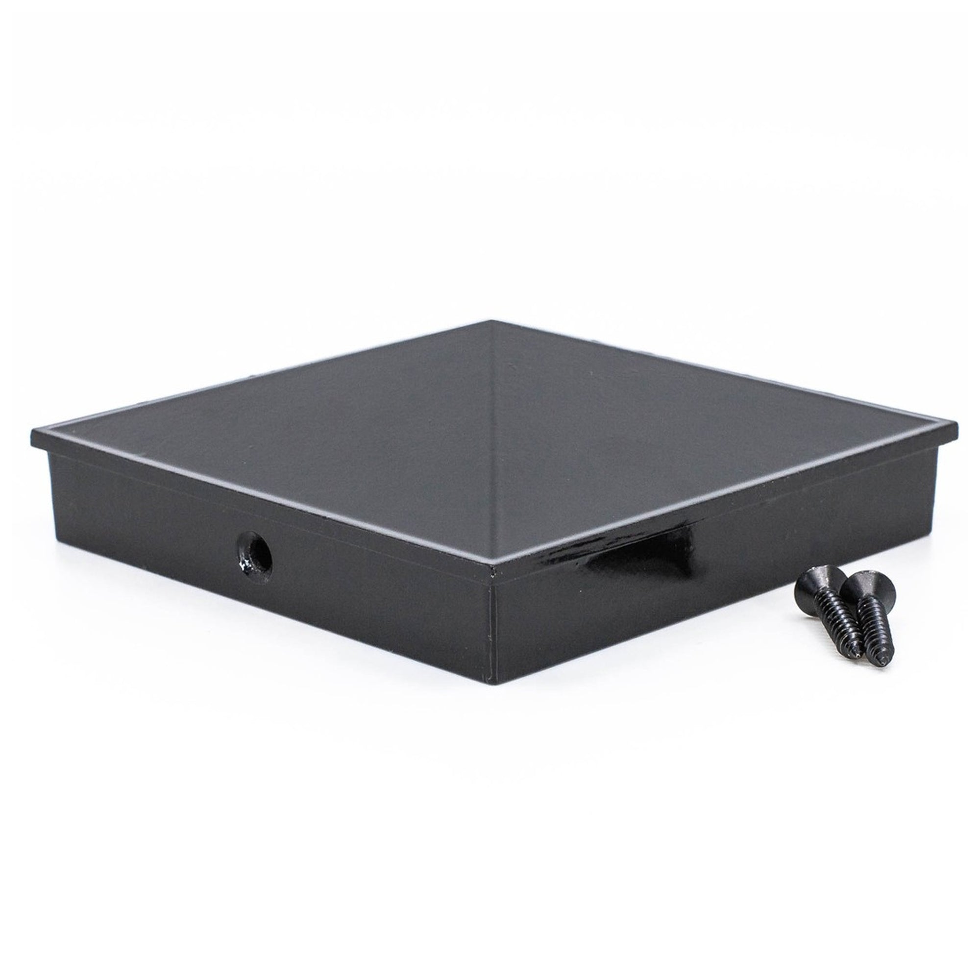 TITAN black aluminum post cap with pyramid top design