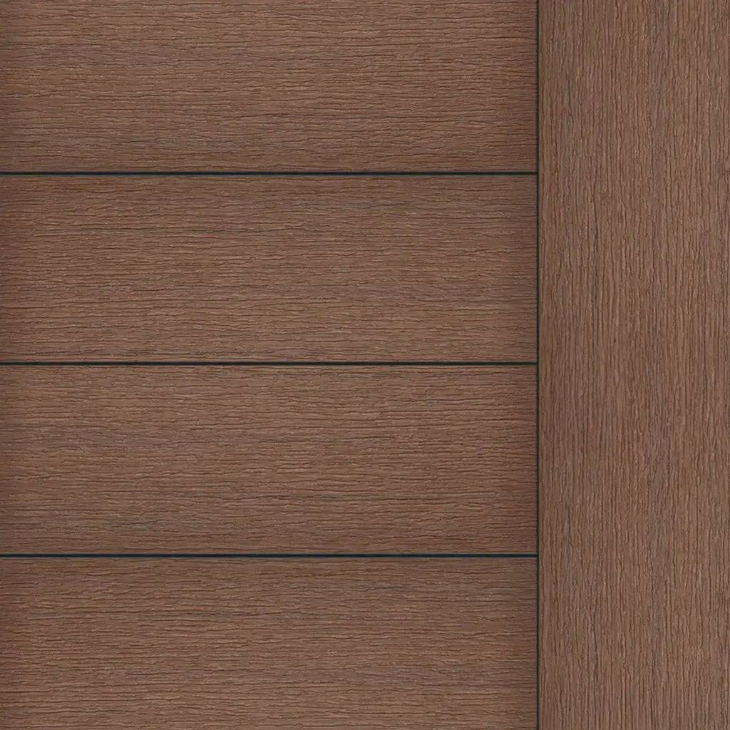 Trex Select G2 Whiskey Barrel composite decking with a rich mid-brown wood grain and black streaks.