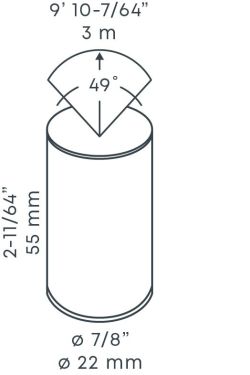 in-lite Flux 22 - No Ring - technical drawing with dimensions