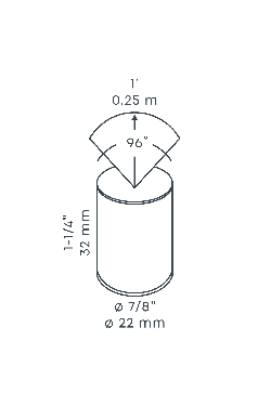 in-lite Fusion 22 - No Ring - technical drawing with dimensions