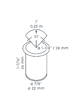 in-lite Fusion 22 - technical drawing with dimensions
