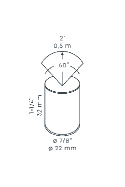 in-lite Hyve 22 - No Ring - technical drawing with dimensions