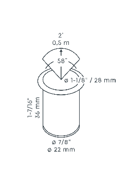 in-lite Hyve 22 - technical drawing with dimensions