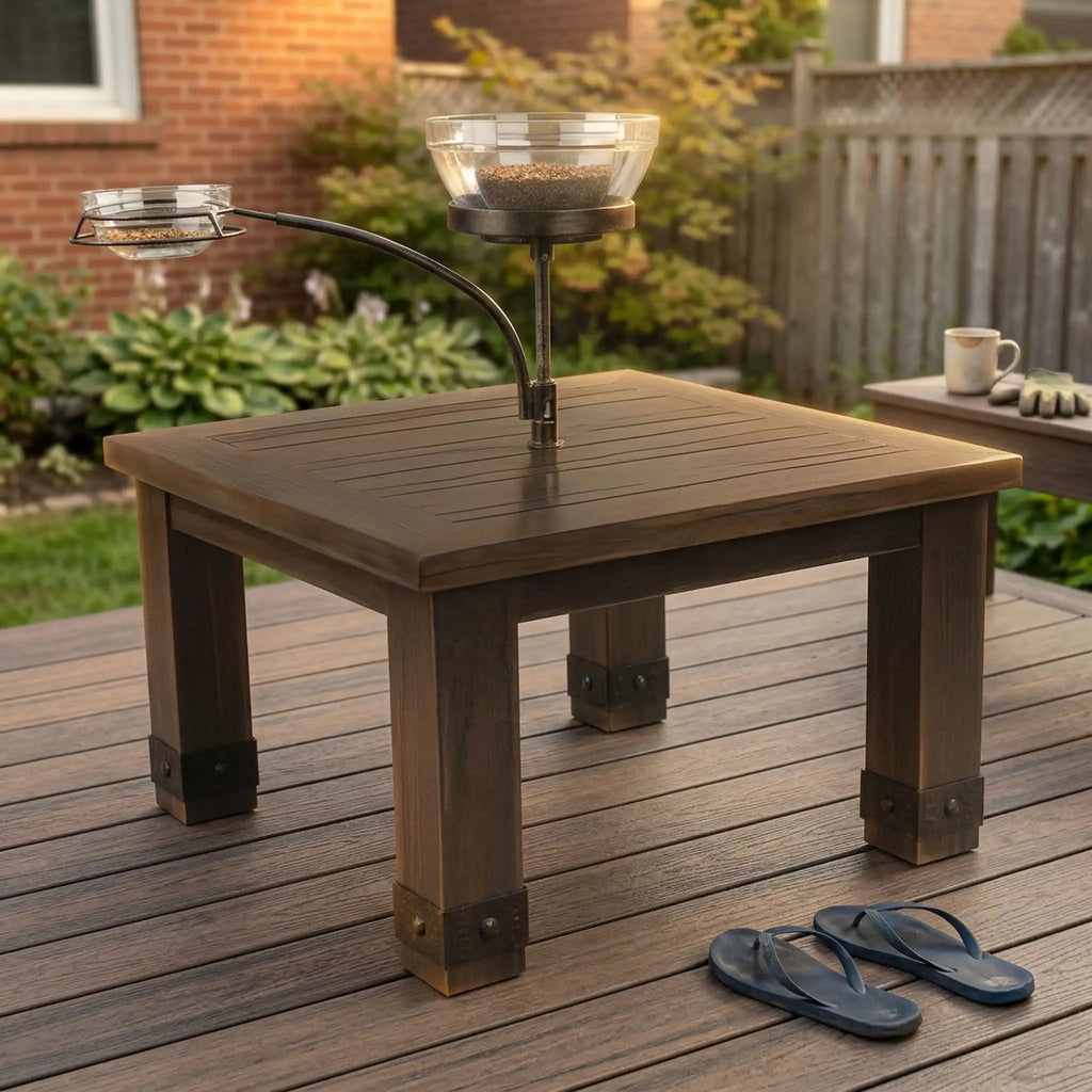 PLANK & HIDE Sadie End Table with Orbital Bowl