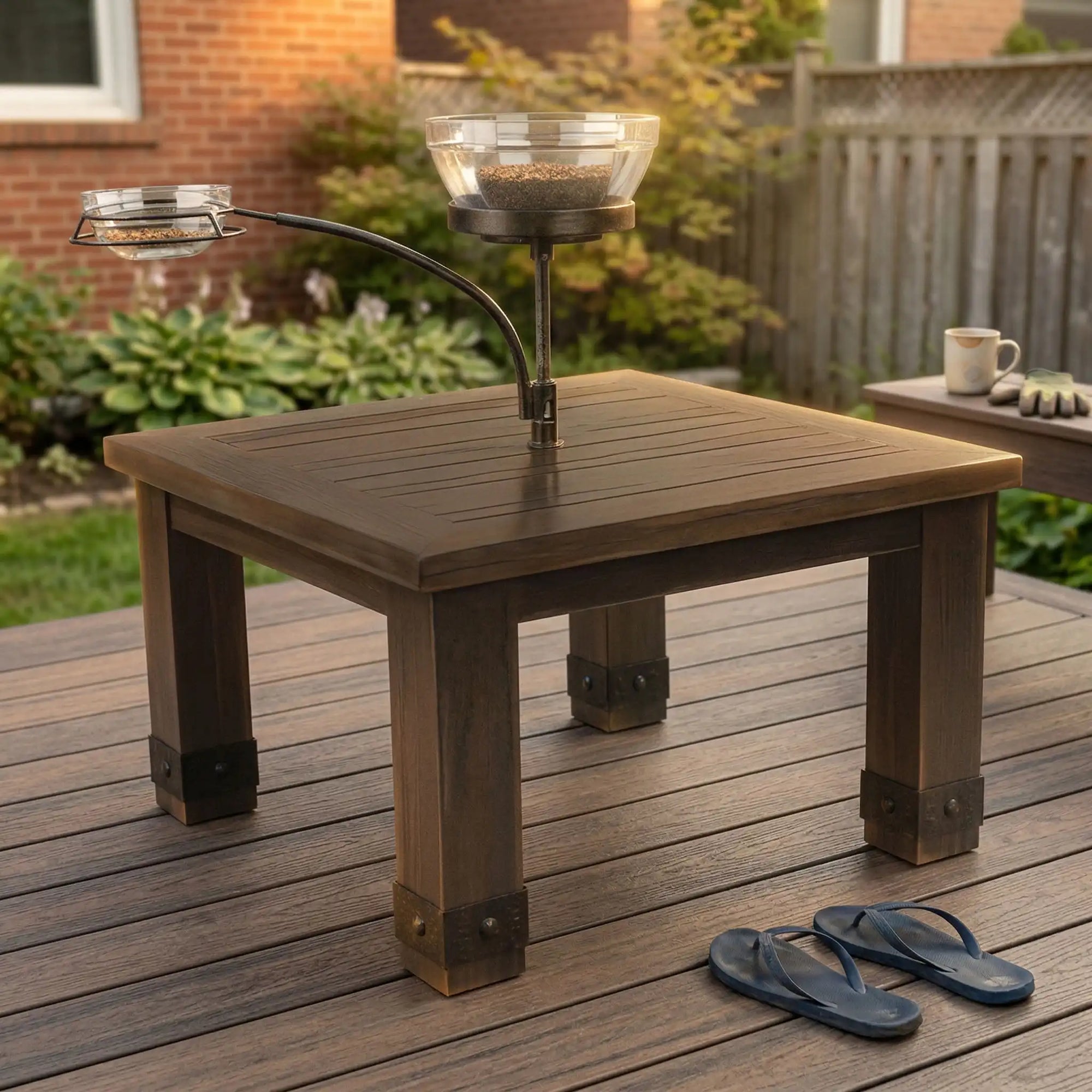 PLANK & HIDE Sadie End Table with Orbital Bowl