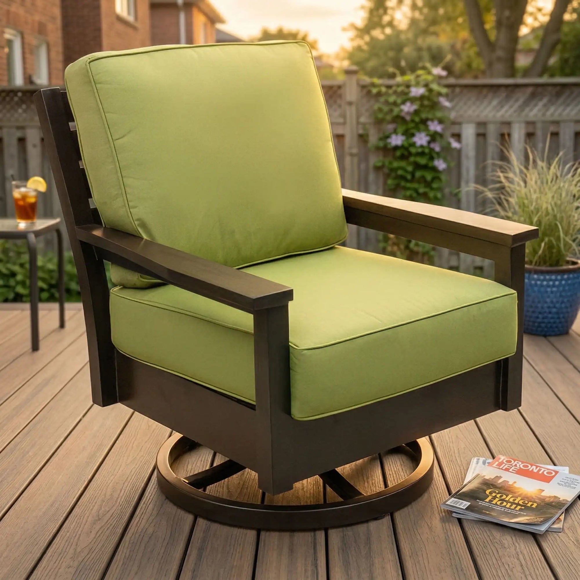 PLANK & HIDE Sadie Swivel Motion Lounge Chair