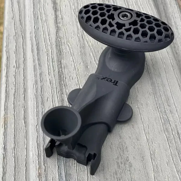 Trex Hideaway One-Step Installation Tool positioned on grooved composite deck board