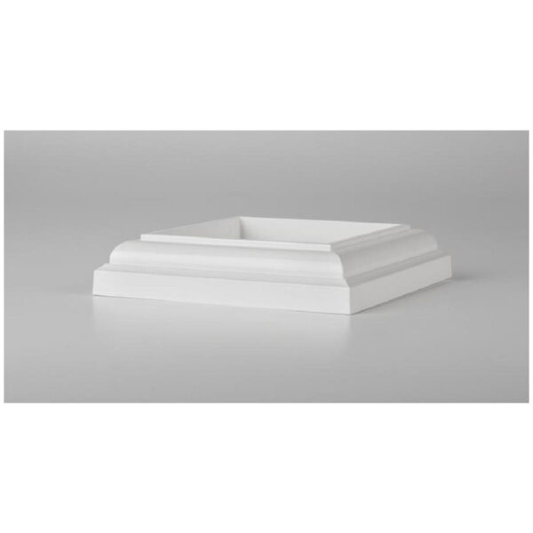 TimberTech 5.5” x 5.5” Post Skirt in Matte White – Decorative composite base trim for TimberTech post sleeves.