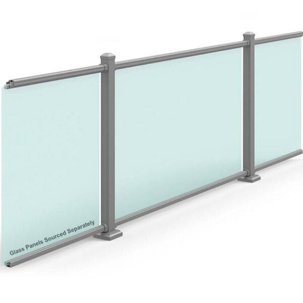 ULTRAMax Aluminum glass top and bottom rails