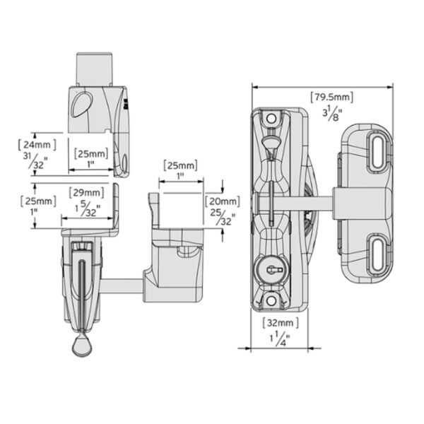 specs of the D&D Lokk Latch deluxe gate latch