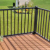 Trex Signature aluminum railing with square balusters installed on a corner deck
