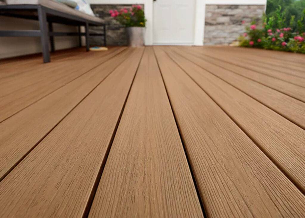 Fiberon composite decking boards on a modern patio - Fiberon Moringa