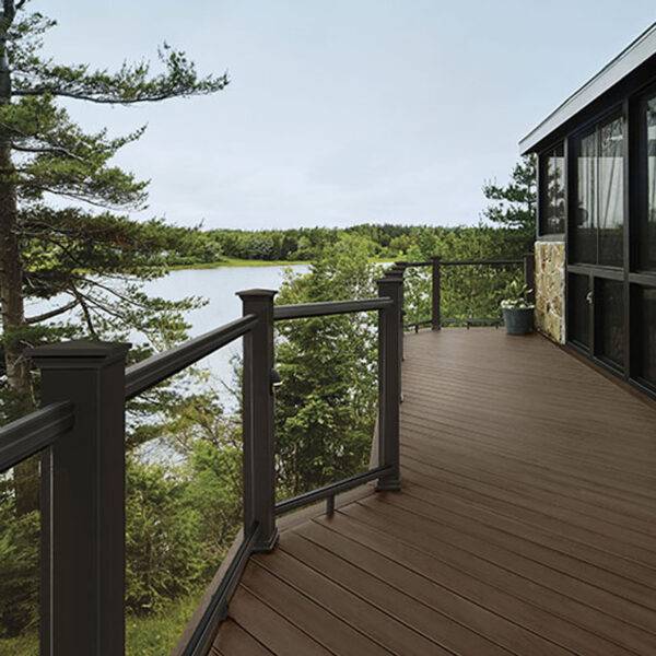 Composite decking from TimberTech AZEK in Dark Hickory finish