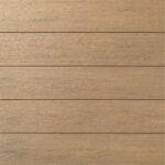 Close-up of AZEK Porch Weathered Teak boards with a warm golden-brown wood texture