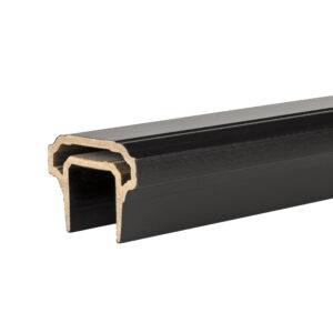 Close-up of TimberTech Premier Rail profile in white – a classic sculpted composite top rail designed for a refined and traditional deck aesthetic