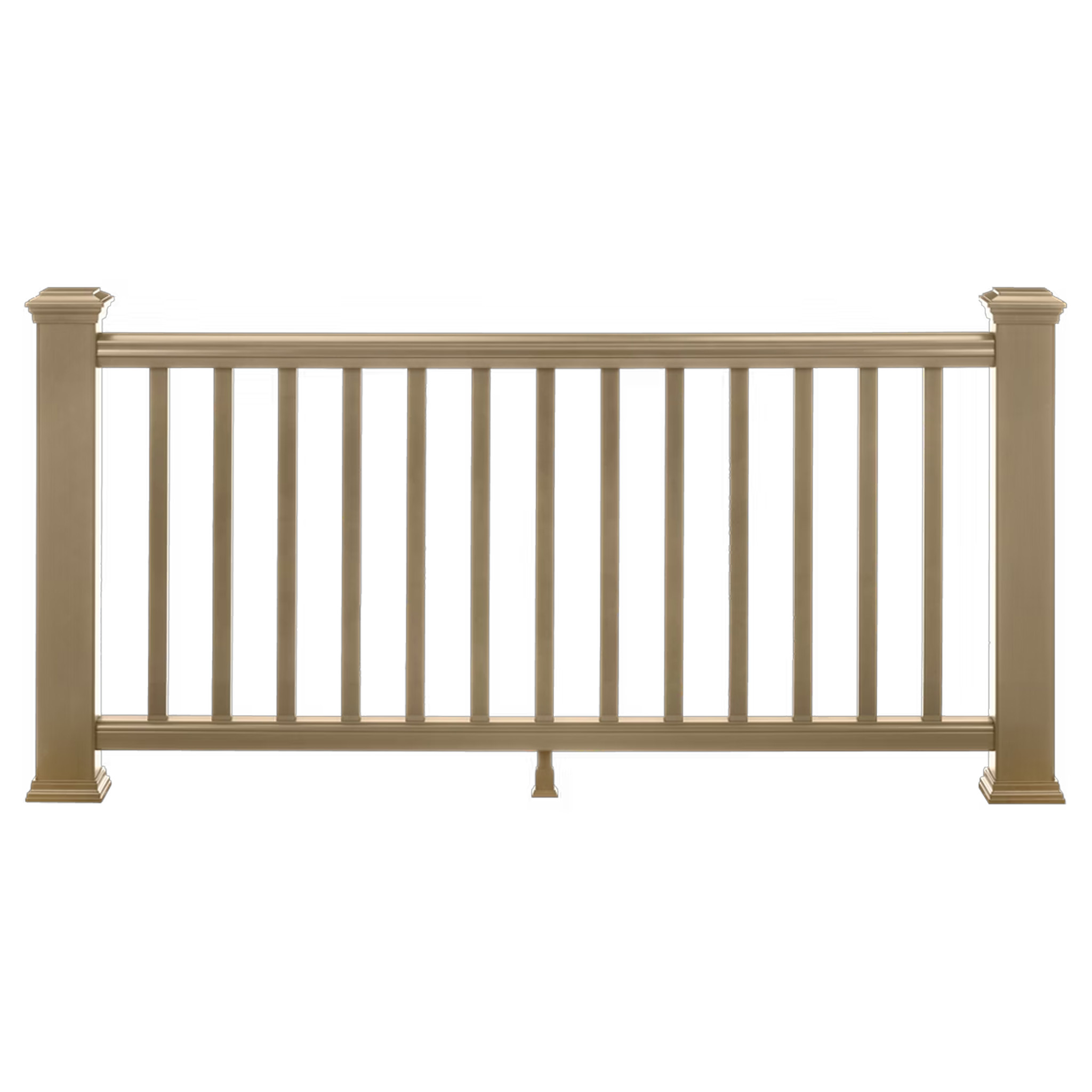 Full panel view of TREX Transcend composite railing in Rope Swing with matching posts and square balusters.